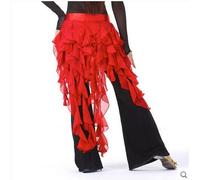 Skdvy Cintura Donna per Danza del Ventre, Hip Sciarpa Belly Dance Costumes Chiffon Tassel Dance Belly Dance Sciarpa Anca for Le Donne Belly Dancing Cints 12 Tipi di Colori(Red)