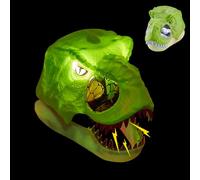 Skeadex Maschera dinosauro con batteria, maschera Dino con occhi luminosi a LED, T-Rex Halloween maschera con due effetti sonori, per cosplay, Halloween, decorazione