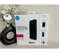 SKECH IPHONE XS / X 360 Caricabatterie Protezione Custodia Trasparente & Vetro
