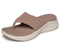 Skechers Sandali da Donna Ultra Flex 3.0 Rhythm Waves Flat, Moka, 37 EU