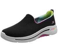 Skechers 124867 Bkhp, Sneaker Donna, Tessuto Nero Con Finiture Rosa Acceso, 38 EU