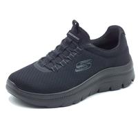 Scarpe slip-on da donna in tessuto nero SKECHERS SUMMITS PLUS 150668-BBK