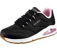 Skechers 155542 Blk, Sneaker Donna, Black Duraleather/Lt.Pink Mesh Trim, 35 EU