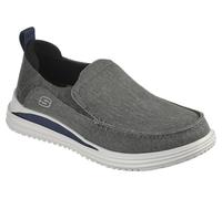 Skechers Evers Comprovati, Mocassino basso Uomo, Tela Lavata Carbone, 45 EU