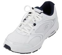 Skechers 220371 Wnv, Scarpe da ginnastica Uomo, Tessuto In Pelle Bianca E Blu Navy, 43 EU