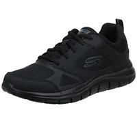 Skechers 232398 Bbk, Scarpe da ginnastica Uomo, Maglia In Pelle Nera Con Finiture Nere, 45.5 EU