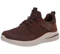 Skechers 3.0-Cicada 210238, Slip on in Pizzo Elastico Lavorato a Maglia Uomo, Delson Dark Brown, 42 EU Larga