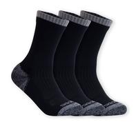 Skechers 3 Pack Half Terry Work Crew Calze in Nero/Grigio, Taglia Medio