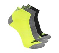 Skechers 3-Pack Performance Golf Quarter Crew Socks, Odor Control & Mesh Ventilation Calzini, Giallo Sicurezza/Grigio Acciaio/Nero, 10-13 Uomini