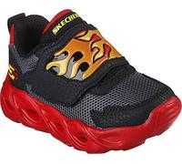 Skechers 400104n BKRD, Scarpe da Ginnastica Bambini e Ragazzi, Nero Mesh Sintetico Rosso Arancio Trim, 21 EU