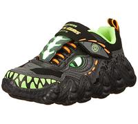Skechers 400112L BKLM, Scarpe da Ginnastica, Black & Charcoal Synthetic/Textile/Lime Tri, 33 EU