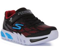 SKECHERS 400137L Rdbk Elastico Brilla Elite Trainer Bambini Da Rosso Nero UK 1 -