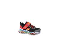 SKECHERS 407312N PLAY SCENE black red nero rosso scarpe bambino sneakers strappo