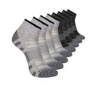 Skechers 8-Pack Work Collection Quarter Crew Socks, Extended Cushion & Mesh Ventilation Calzini, Grigio Freddo/Grigio Acciaio, 10-13 Uomo