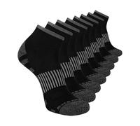 Skechers 8-Pack Work Collection Quarter Crew Socks, Extended Cushion & Mesh Ventilation Calzini, Nero, 10-13 Uomo