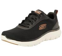 Skechers Advantage, VANTAGGIO Flex 5.0 Uomo, Nero Mesh Duraleather Arancione Trim, 45 EU