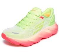 Skechers Aero Burst Performance Scarpe da Donna, White Textile/Yellow Trim, 41 EU