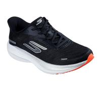 Skechers Aero Pulse Performance - Scarpe da Corsa da Uomo, Leggere, in Rete, Basse, con Supporto per Arco Plantare, Tessuto Nero Argento con Finiture Arancioni, 45.5 EU