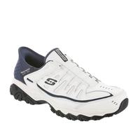Skechers Afterburn M. Fit Grill Captain, Mocassino Uomo, Bianco Blu Marino, 47.5 EU