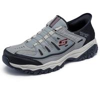Skechers Afterburn M. Fit Ridgeburn Slip-in, Mocassino Uomo, Grigio/Nero, 42.5 EU X-Larga