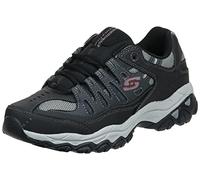 Skechers Afterburn Memory Fit - Sneaker da Uomo con Lacci, Carbone/Nero, 39.5 EU
