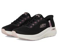 Skechers Arch Fit 2.0 Easy Chic, Scarpe da Ginnastica Donna, Black Mesh/Rose Gold Trim, 39 EU