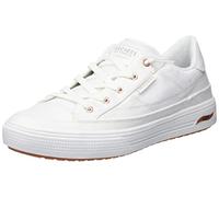 Skechers Arch Fit Arcade Meet Ya There, Scarpe da Ginnastica Donna, White Canvas/Rose Gold Trim, 35 EU