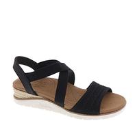 Skechers Arch Fit Beach Kiss, Sandali Donna, Duraleather In Maglia Nera, 39 EU