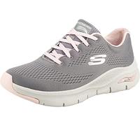 Skechers Arch Fit Big Appeal, Scarpe da Ginnastica Donna, Grigio Gray Knit Mesh Pink Trim, 39 EU