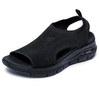 Skechers Arch Fit City Catch Donna Sandali, Black Knit, 38 EU