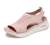 Skechers Arch Fit City Catch, Sandali Punta Aperta Donna, Rosa (Pink), 38 EU