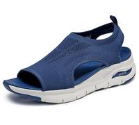 Skechers Arch Fit City Catch, Sandali Punta Aperta Donna, Blu (Navy), 39 EU