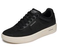 Skechers Arch Fit Court Break Comodo - Sneaker da Uomo, in Microfibra Nera/Duraleather/Finiture Blu, Taglia 40