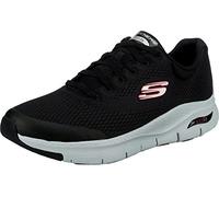 Skechers Arch Fit, Scarpe da Ginnastica Uomo, Black Textile Synthetic Red Trim, 42 EU