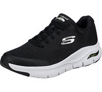 Skechers Arch Fit, Scarpe da Ginnastica Uomo, Black Textile Synthetic White Trim, 44 EU