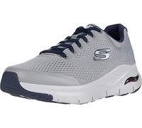 Skechers Arch Fit, Scarpe da Ginnastica Uomo, Gray Textile Synthetic Navy Trim, 45 EU