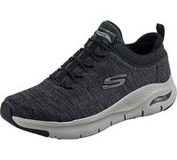 Skechers Arch Fit Waveport, Scarpe da ginnastica Uomo, Nero Mesh Grigio Trim, 46 EU
