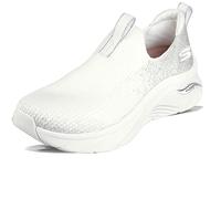 Skechers Arco Fit D'lux, Pantofole Donna, Bordo In Argento Lavorato A Maglia Bianca, 39 EU