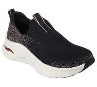 Skechers Arco Fit D'lux, Pantofole Donna, Nero Knit Oro Rosa Trim, 37 EU