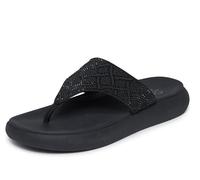 Skechers Asana con Memory Foam Infradito Donna Nero con Strass Mare Piscina New