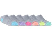Skechers Bambina 6 Pack Low Cut Walking Calze in Grigio, Taglia Piccolo