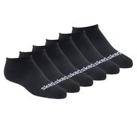 Skechers Bambina 6 Pack No Show Cotton Calze in Nero, Taglia Piccolo