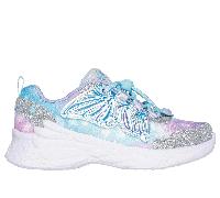 Skechers Bambina Dream Racer - Wing Brites Sneaker in Argento/Lavanda, Taglia 31