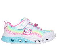 Skechers Bambina Flutter Heart Lights - Groovy Swirl Sneaker in Bianco/Multicolore, Taglia 28