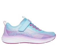 Skechers Bambina GO RUN Accelerate - Glitter Soul Sneaker in Verde Acqua/Porpora, Taglia 32, Lavabile in lavatrice