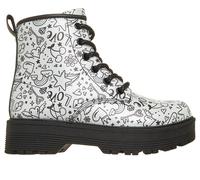 Skechers Bambina Gravlen Hi - Doodle Down Shoes in Argento/Nero, Taglia 30