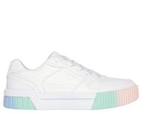 Skechers Bambina Jade Sneaker in Bianco/Multicolore, Taglia 34, Lavabile in lavatrice