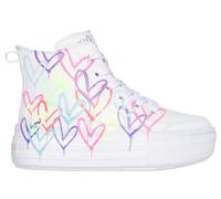 Skechers Bambina JGoldcrown: Hyperlift Sneaker in Bianco/Multicolore, Taglia 36, Lavabile in lavatrice