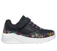 Skechers Bambina JGoldcrown: UNO Lite - Heart Craze Sneaker in Nero, Taglia 33, Lavabile in lavatrice