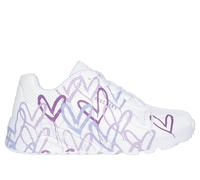 Skechers Bambina JGoldcrown: UNO Lite - Spread the Love Sneaker in Bianco/Porpora Chiaro, Taglia 32